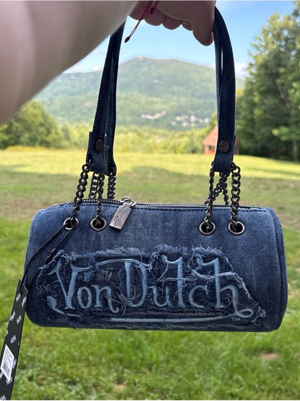 Von Dutch Denim Mini Shoulder Bag - Dark Blue